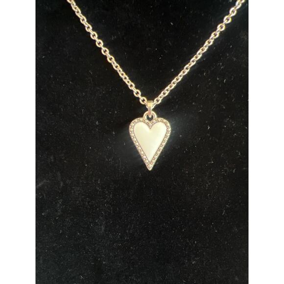 BRIGHTON DAZZLING LOVE WHITE HEART REVERSIBLE PENDANT NECKLACE NEW WITH TAGS - Picture 2 of 10